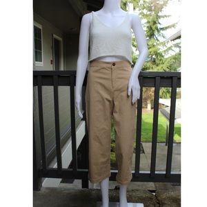 Tan/beige High Waisted Wide Leg Pants